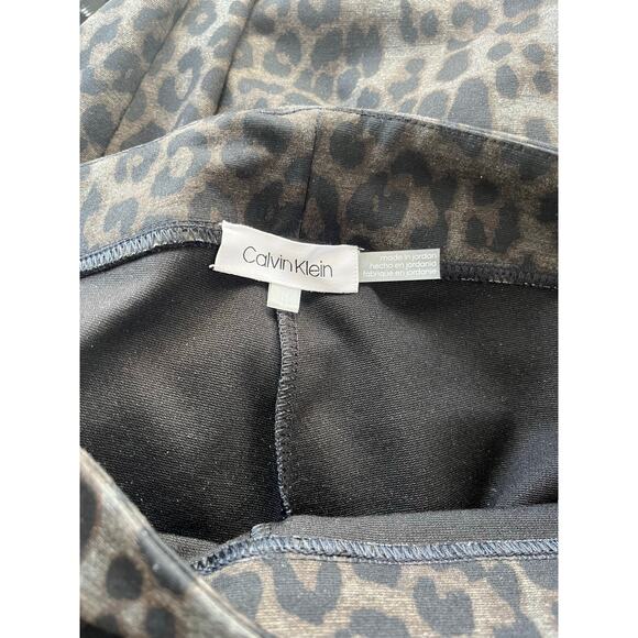 Calvin Klein Women's Pull On Stretch Pants Leopard Size Medium - Picture 9 of 9